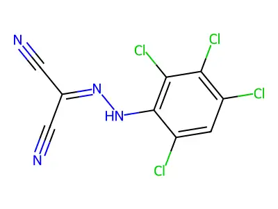Propanedinitrile, ((2,3,4,6-tetrachlorophenyl)hydrazono)- structure