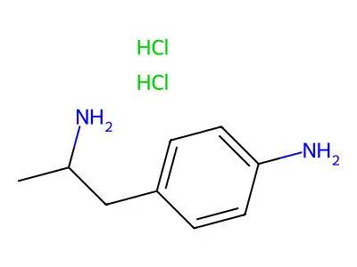 4-(2-Aminopropyl)aniline--hydrogen chloride (1/2) structure