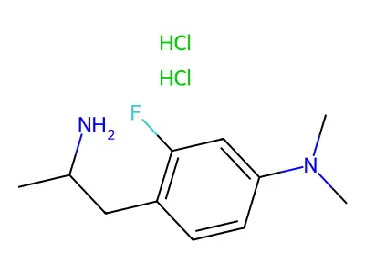 4-(2-aminopropyl)-3-fluoro-N,N-dimethylaniline structure