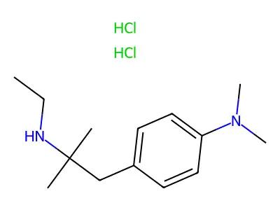 Phenethylamine, alpha,alpha-dimethyl-4-dimethylamino-N-ethyl-, dihydrochloride structure