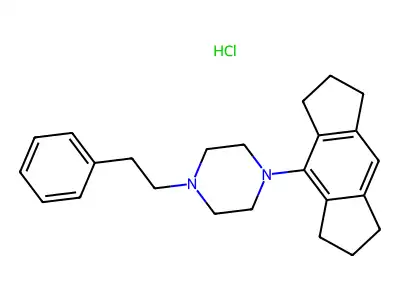 1-(s-Hydrindacen-4-yl)-4-(2-phenylethyl)piperazine monohydrochloride structure