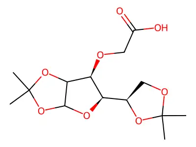 alpha-D-Glucofuranose, 1,2:5,6-bis-O-(1-methylethylidene)-3-O-(carboxymethyl)- structure