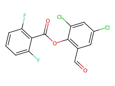 2,4-Dichloro-6-formylphenyl 2,6-difluorobenzoate structure