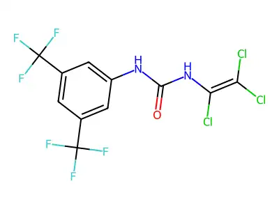 N-[3,5-di(trifluoromethyl)phenyl]-N'-(1,2,2-trichlorovinyl)urea structure