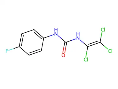 N-(4-fluorophenyl)-N'-(1,2,2-trichlorovinyl)urea structure