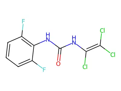 N-(2,6-difluorophenyl)-N'-(1,2,2-trichlorovinyl)urea structure