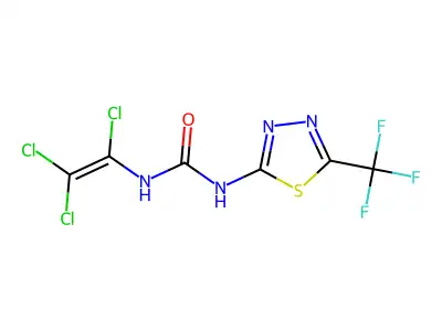 N-(1,2,2-Trichlorovinyl)-N'-[5-(trifluoromethyl)-1,3,4-thiadiazol-2-yl]urea structure
