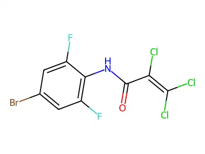 N1-(4-bromo-2,6-difluorophenyl)-2,3,3-trichloroacrylamide structure