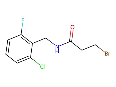 3-bromo-N-[(2-chloro-6-fluorophenyl)methyl]propanamide structure