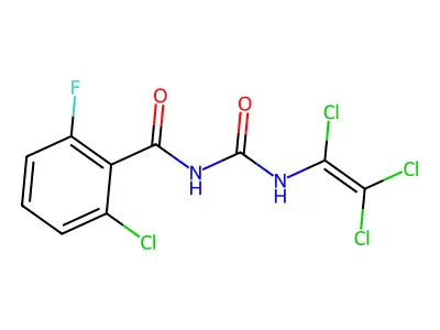 N-(2-chloro-6-fluorobenzoyl)-N'-(1,2,2-trichlorovinyl)urea structure