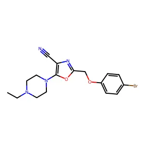 2-[(4-Bromophenoxy)methyl]-5-(4-ethylpiperazin-1-yl)-1,3-oxazole-4-carbonitrile structure