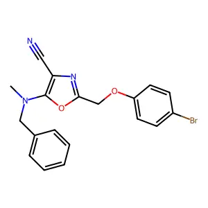 5-[Benzyl(methyl)amino]-2-[(4-bromophenoxy)methyl]-1,3-oxazole-4-carbonitrile structure