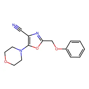 5-Morpholin-4-yl-2-(phenoxymethyl)-1,3-oxazole-4-carbonitrile structure