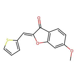 3(2H)-Benzofuranone, 6-methoxy-2-(2-thienylmethylene)- structure