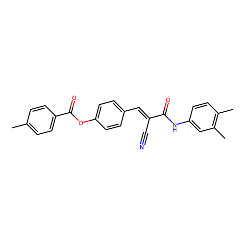 [4-[(E)-2-cyano-3-(3,4-dimethylanilino)-3-oxoprop-1-enyl]phenyl] 4-methylbenzoate structure