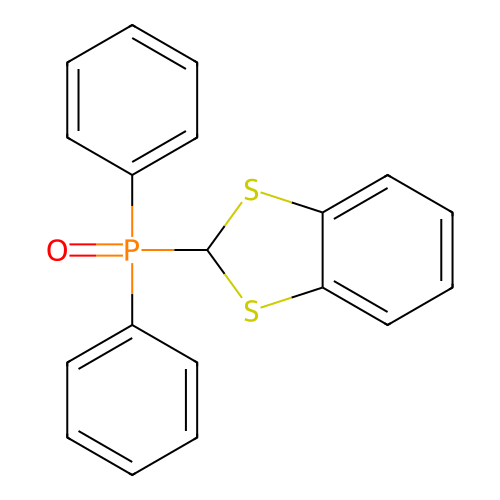 2-Diphenylphosphoryl-1,3-benzodithiole structure