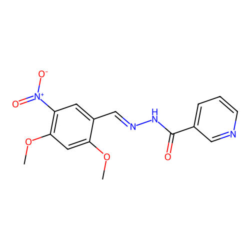 N'-[(E)-(2,4-dimethoxy-5-nitrophenyl)methylidene]pyridine-3-carbohydrazide structure