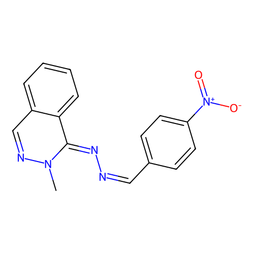 Benzaldehyde, 4-nitro-, (2-methyl-1(2H)-phthalazinylidine)hydrazone structure