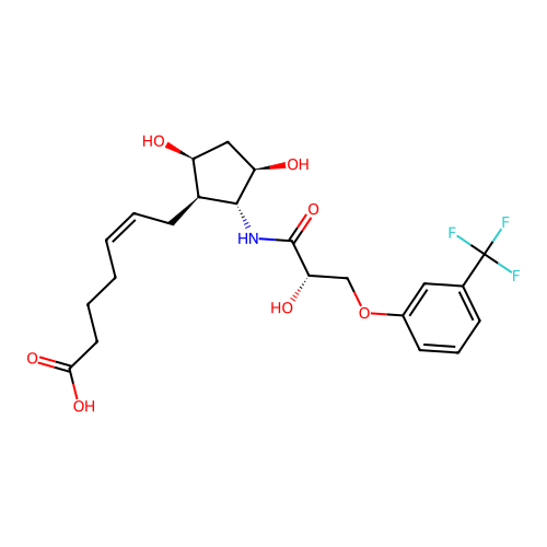 7-(N-(2S-Hydroxy-2-(3-trifluoromethylphenyloxy)ethylcarbonyl)-2-amino-3,5-dihydroxycyclopentyl)-5-heptenoic acid structure