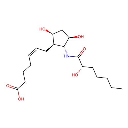 7-(N-(2S-Hydroxyhexylcarbonyl)-2-amino-3,5-dihydroxycyclopentyl)-5-heptenoic acid structure