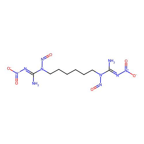 N,N'-Hexane-1,6-diylbis(N''-nitro-N-nitrosoguanidine) structure