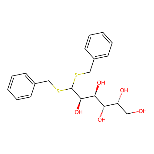 5,5-Bis(benzylthio)pentane-1,2,3,4-tetraol structure