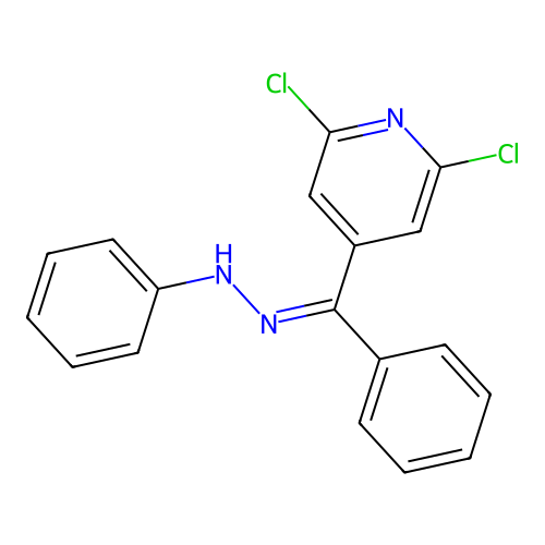 N-[[(2,6-dichloro-4-pyridinyl)-phenylmethylidene]amino]aniline structure
