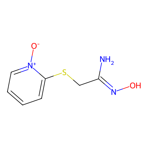 2-[(2-Amino-2-hydroxyiminoethyl)thio]pyridinium-1-olate structure