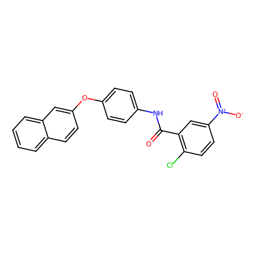 Benzamide, 2-chloro-N-[4-(2-naphthalenyloxy)phenyl]-5-nitro- structure