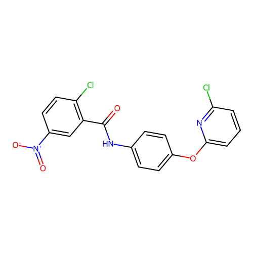 Benzamide, 2-chloro-N-[4-[(6-chloro-2-pyridinyl)oxy]phenyl]-5-nitro- structure