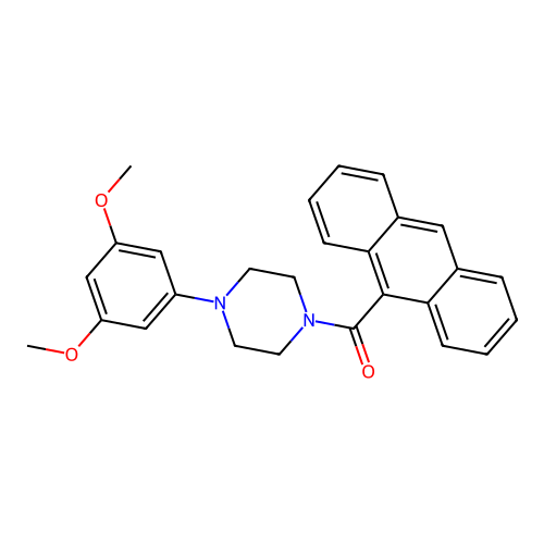 Piperazine, 1-(9-anthracenylcarbonyl)-4-(3,5-dimethoxyphenyl)- structure