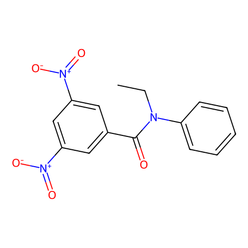N-ethyl-3,5-dinitro-N-phenylbenzamide structure
