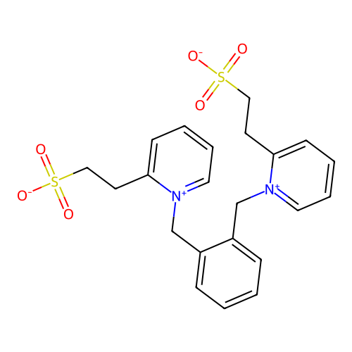 1,1'-(1,2-Phenylenebis(methylene))bis(2-(2-sulphonatoethyl)pyridinium) structure