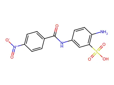 2-Amino-5-(p-nitrobenzamido)benzenesulphonic acid structure