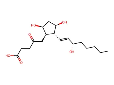 5-[3,5-二羟基-2-(3-羟基辛-1-烯基)环戊基]-4-氧代戊酸 structure
