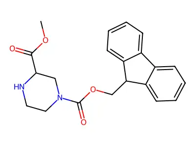 1-O-(9H-fluoren-9-ylmethyl) 3-O-methyl piperazine-1,3-dicarboxylate structure