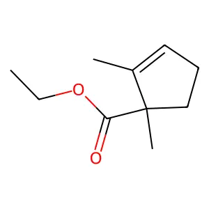 2-Cyclopentene-1-carboxylic acid, 1,2-dimethyl-, ethyl ester structure