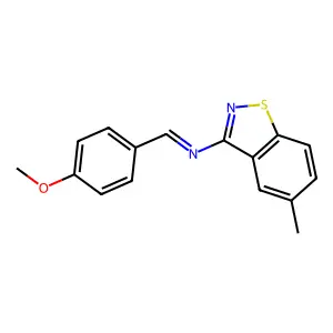 1-(4-methoxyphenyl)-N-(5-methyl-1,2-benzothiazol-3-yl)methanimine structure