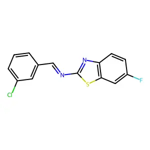 2-Benzothiazolamine, N-[(3-chlorophenyl)methylene]-6-fluoro- structure