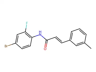 N-(4-bromo-2-fluorophenyl)-3-(3-methylphenyl)prop-2-enamide structure