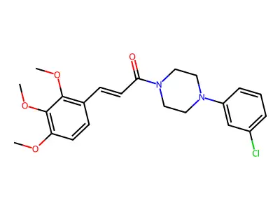 1-[4-(3-Chlorophenyl)piperazin-1-yl]-3-(2,3,4-trimethoxyphenyl)prop-2-en-1-one structure