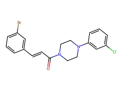 3-(3-Bromophenyl)-1-[4-(3-chlorophenyl)piperazin-1-yl]prop-2-en-1-one structure