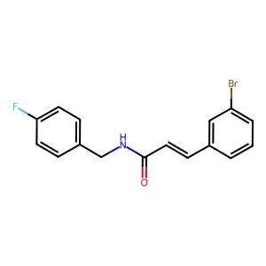 3-(3-bromophenyl)-N-(4-fluorobenzyl)acrylamide structure