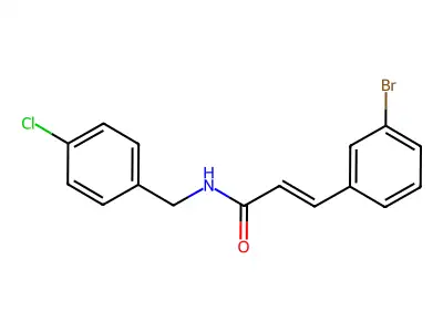 3-(3-bromophenyl)-N-[(4-chlorophenyl)methyl]prop-2-enamide structure
