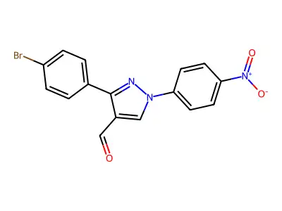 1H-Pyrazole-4-carboxaldehyde, 3-(4-bromophenyl)-1-(4-nitrophenyl)- structure