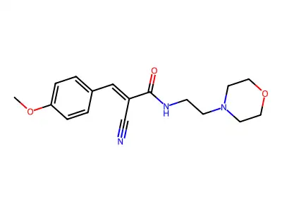2-cyano-3-(4-methoxyphenyl)-N-(2-morpholin-4-ylethyl)prop-2-enamide structure