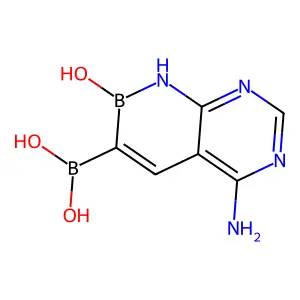 5-Amino-2-hydroxy-1,2-dihydropyrimido(5,4-e)(1,2)azaborinin-3-ylboronic acid structure