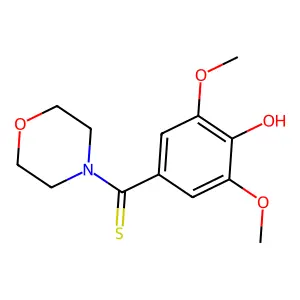 Morpholine, 4-((4-hydroxy-3,5-dimethoxyphenyl)thioxomethyl)- structure