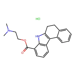 5H-Benzo(c)carbazole-8-carboxylic acid, 6,7-dihydro-, 2-(dimethylamino)ethyl ester, hydrochloride structure