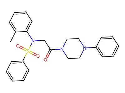 N-(2-methylphenyl)-N-[2-oxo-2-(4-phenylpiperazin-1-yl)ethyl]benzenesulfonamide structure